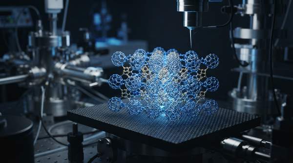 Editorial illustration for Self-Assembling Nanomaterials: How Molecular Building Blocks Dictate Structure and Function